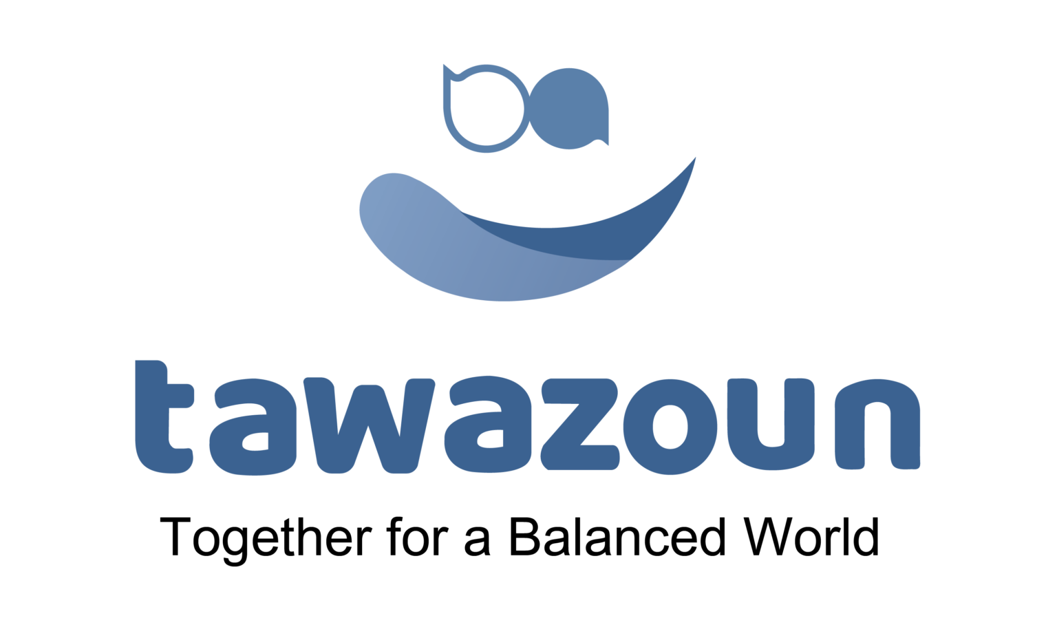 Tawazoun logo Eng white